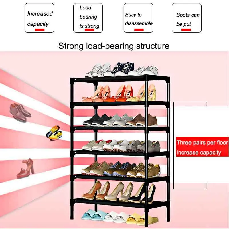 

Multilayer Shoe Rack Thickening Tube Nonwoven Shoe Cabinet Easy Assembled Home Furniture Space-saving Dorm Shoe Rack Organizer