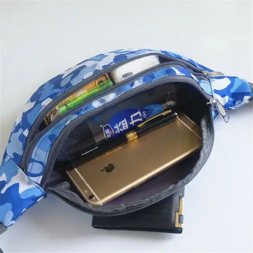 

2019 Camouflage Dark Grain Bum Bag Waist Purse Pouch Hip Fanny Pack Sports Travel Extension Belt Nylon Waterproof Crossbody bag