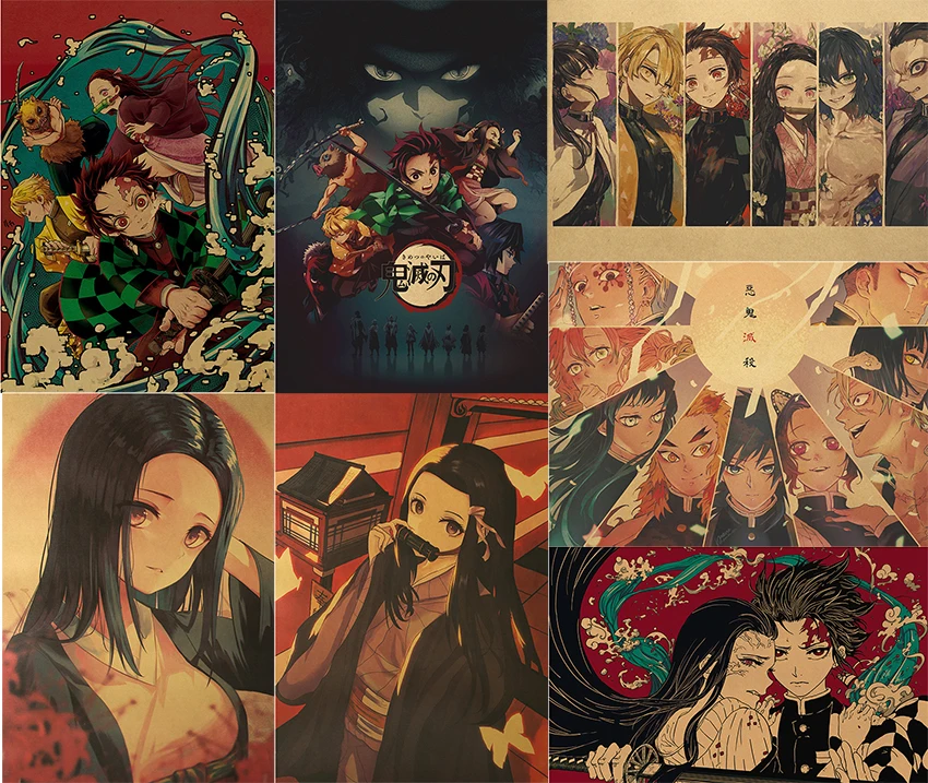 Постер из аниме рассекающий демонов винтажные постеры крафт-бумаги в стиле no Yaiba