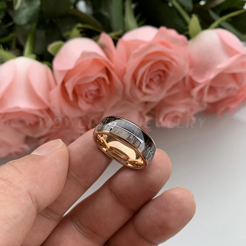 Модный вольфрамовый обручальный браслет 8 мм для мужчин и женщин инкрустация