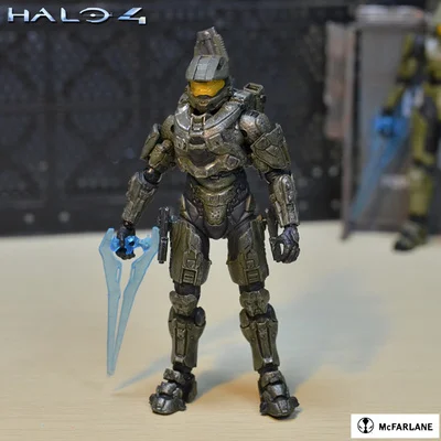 Halo Green Master Chief Spartan Warrior Halo Холтер главный полицейский Подвижная кукла Фигурка Opp сумка пакет - Цвет: Цвет: желтый
