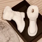 Женские зимние ботинки из искусственного меха Новинка Зима 2022 теплые плюшевые женские короткие ботинки Нескользящая женская кожаная обувь на молнии ботильоны