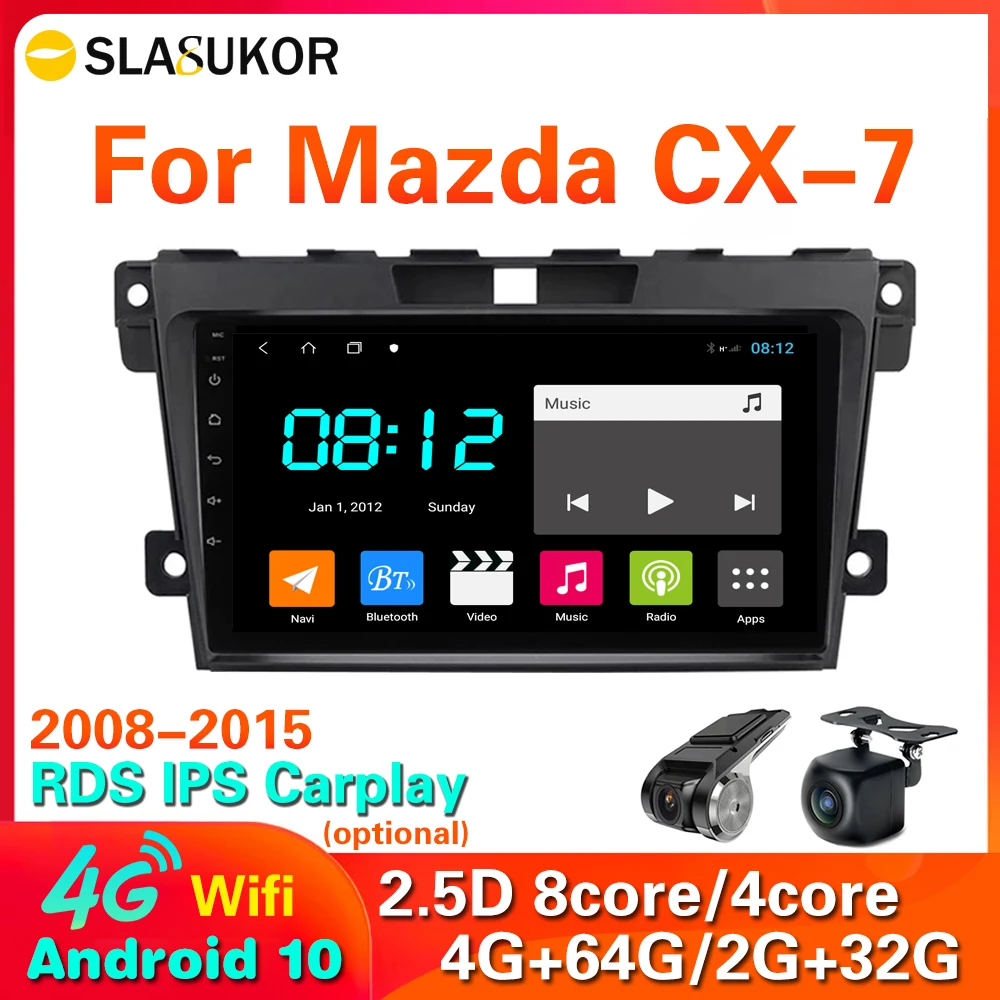 4G + 64G WI-FI 2 Din DSP андроид 10 автомобиль радио мультимедиа плеер навигации для Mazda Cx-7 cx7