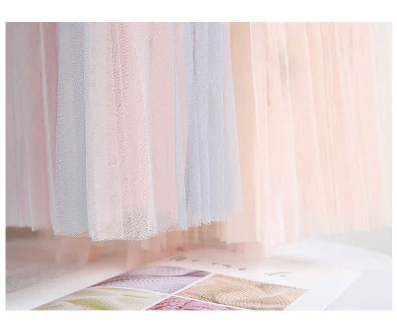 Модная юбка-пачка из тюля Женская длинная юбка макси 2019 Корейская милая розовая