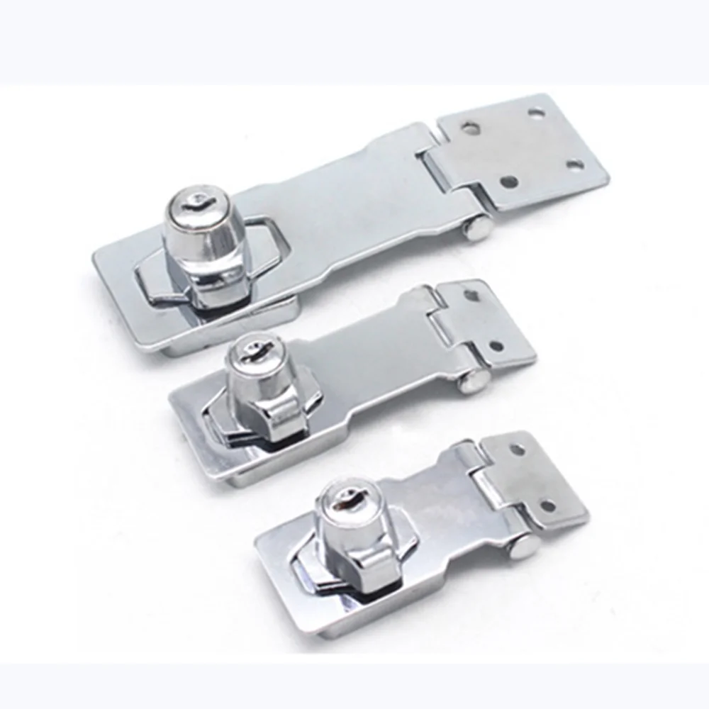 

2.5"-5" Anti Theft Hasp Staple Shed Latch Stainless Steel Gate Door Lock Easy Install Padlock Clasp Cabinet