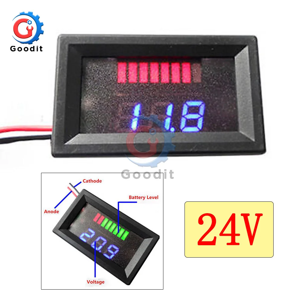 Индикатор свинцово кислотного аккумулятора 24 В синий светодиод индикатор уровня