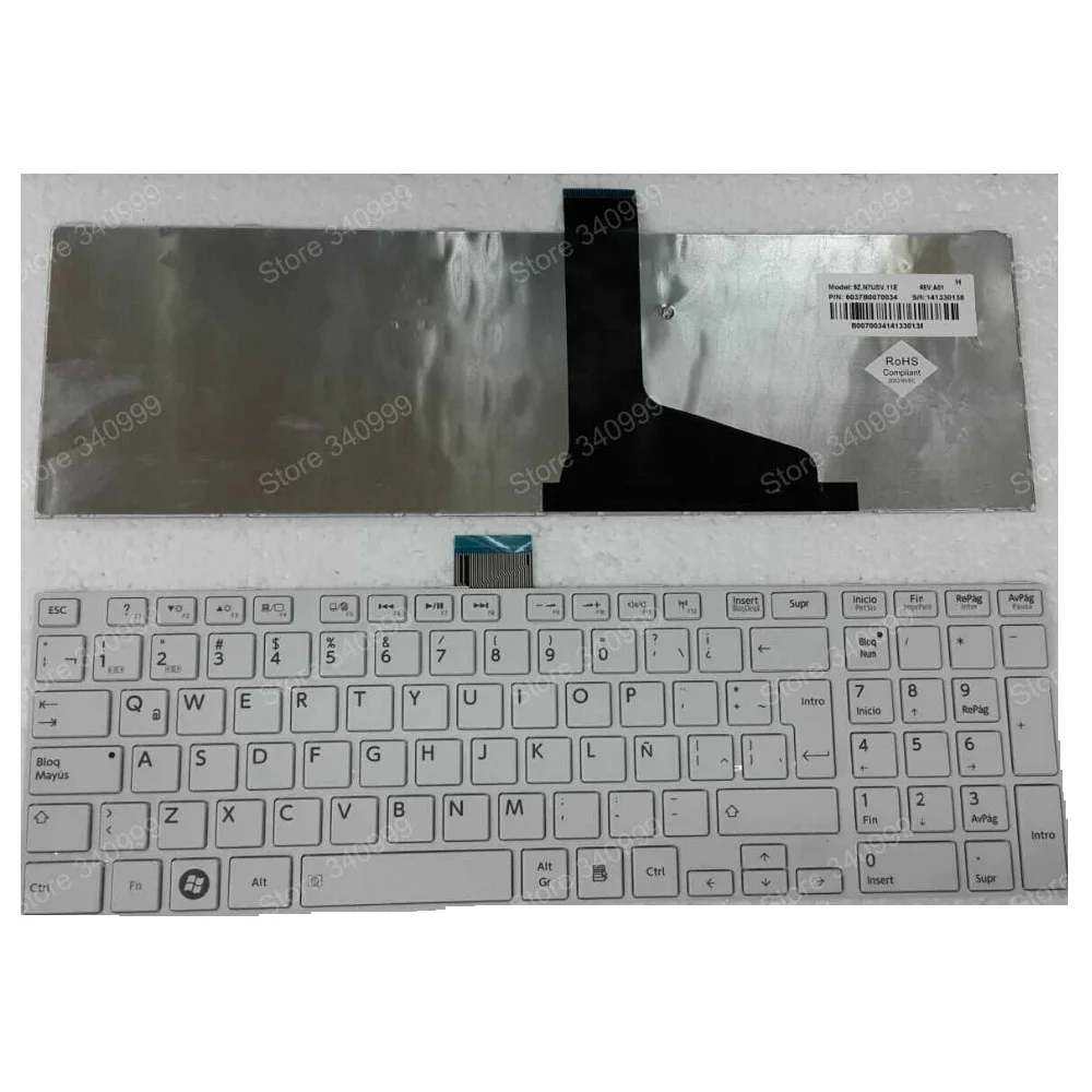 

Клавиатура для ноутбука Toshiba Satellite L850 L850D L855 L855D C870 C850 C855 белая с рамкой Teclado