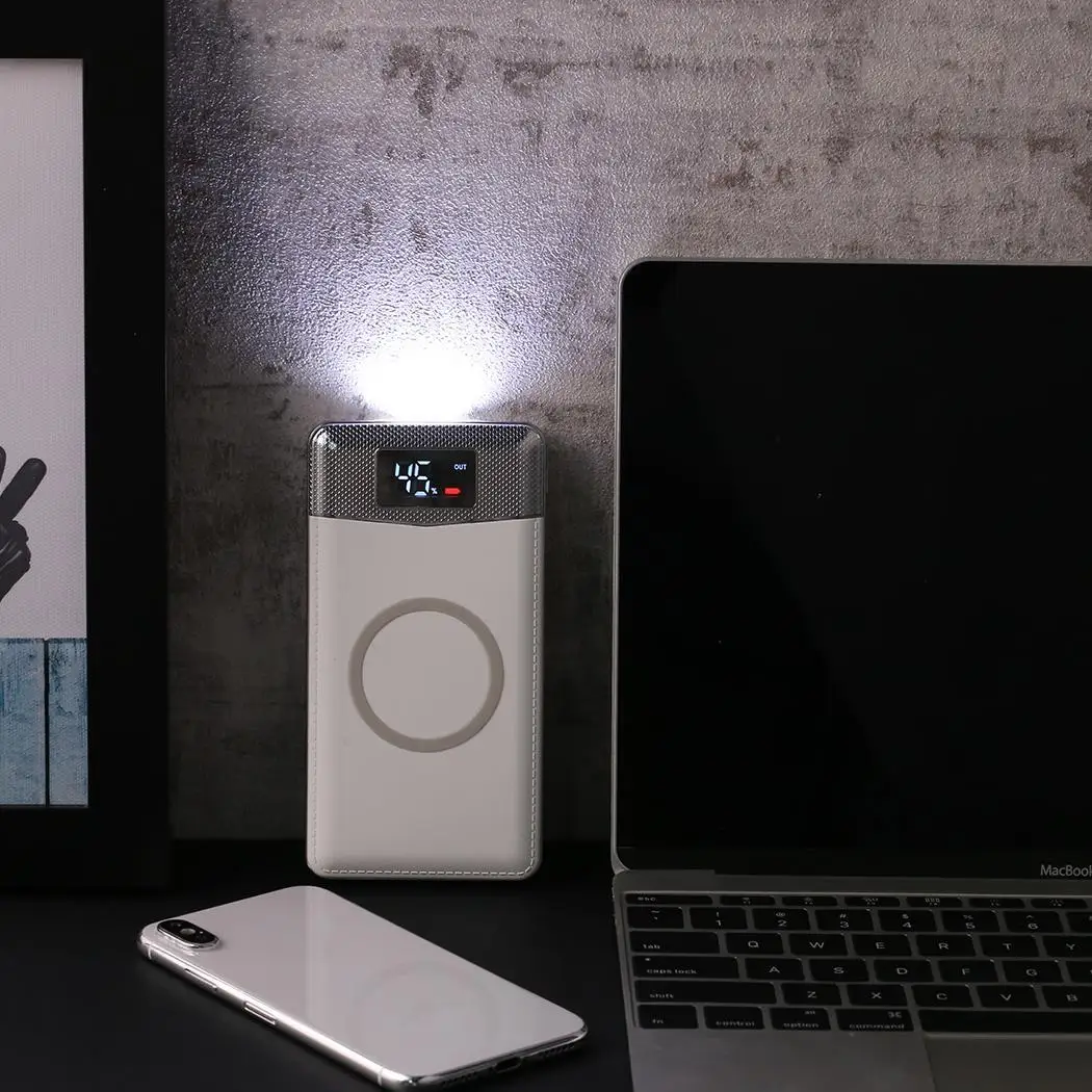 Беспроводное быстрое зарядное устройство power Bank 20000 мАч портативный светодиодный цифровой дисплей внешний аккумулятор для iphone X 8 Xiaomi LG