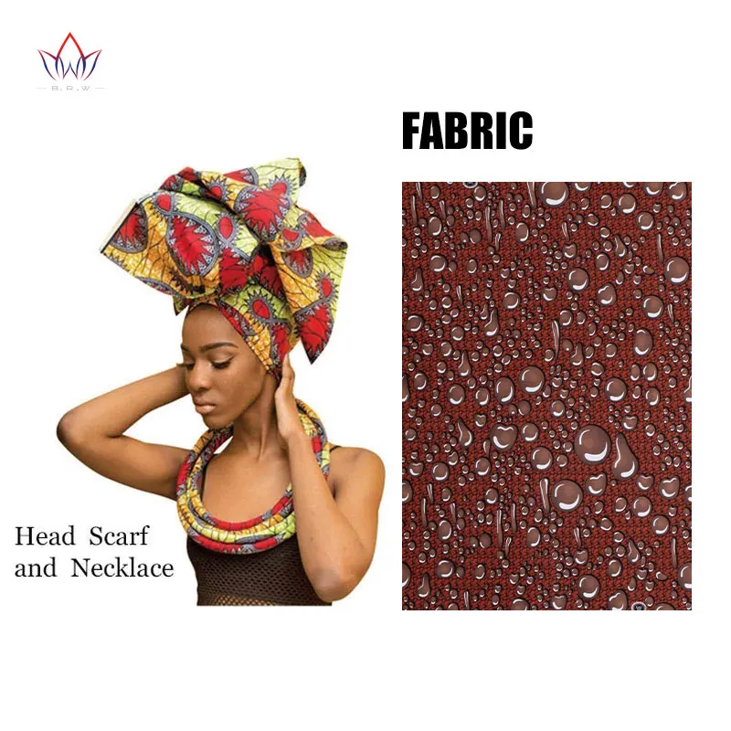 Multi цвет Африканский принт Анкара головной обруч шарфом и ожерелье Женские