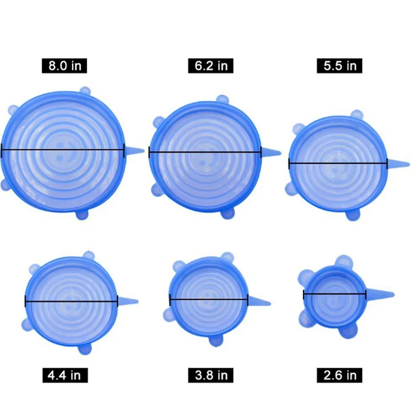 Кухонные аксессуары многоразовые силиконовые эластичные крышки универсальная