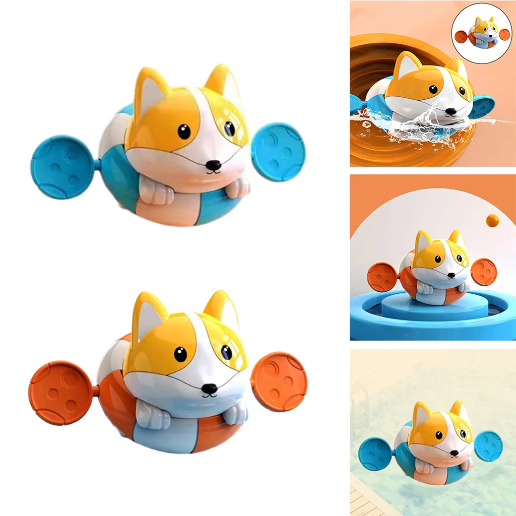 Cartoon Classic Clockwork Wind-up Toy Dog Baby Bathing Pool Bathtub Floats Shower Play in Water Bath Toy for Kids
