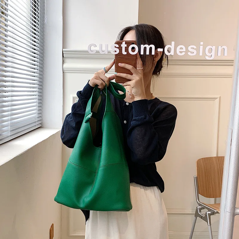 

Маленькие качественные женские сумки-ведра из 2021 искусственной кожи, простая дизайнерская сумка-тоут, роскошная фирменная сумка через плеч...