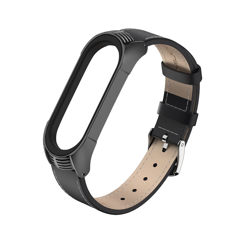 Ремешок Mijobs из натуральной кожи для XiaoMi Mi Band 4 3 Band4 умные браслеты браслет Global NFC