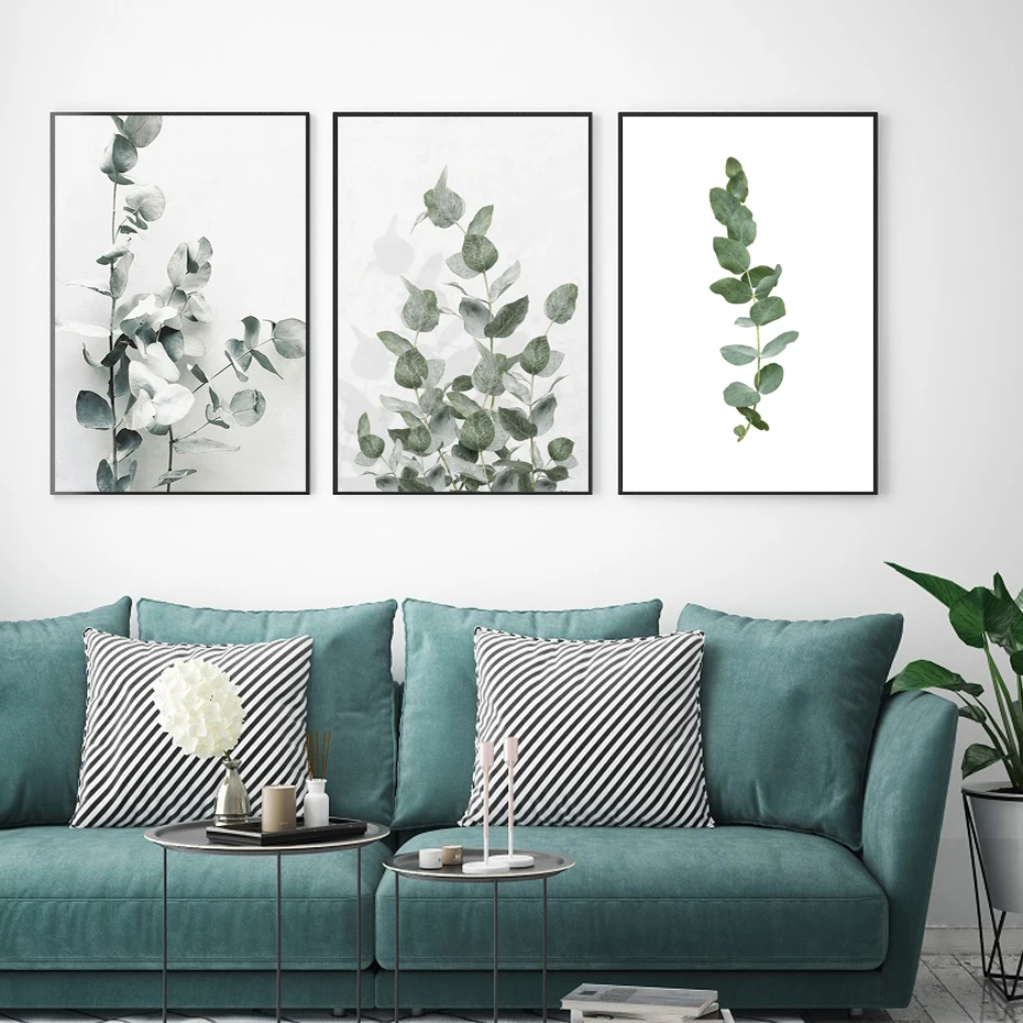 

Green Leaf Plant Landscape Paintings Eucalyptus Cactus Flower Morning Sun Canvas Art Prints Poster Wall Pictures For Room Decor