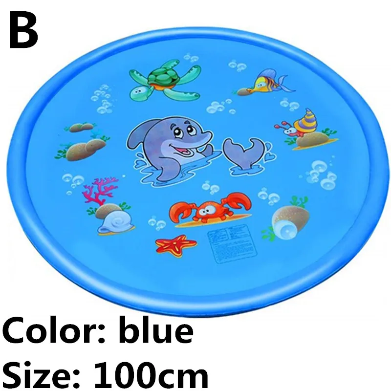 B Blue 100cm 100/150/170 см Летний детский водный мягкий игровой коврик детский открытый коврик для детей бассейн игры игрушка посыпать брызги воды игрушка - Цвет: B Blue 100cm