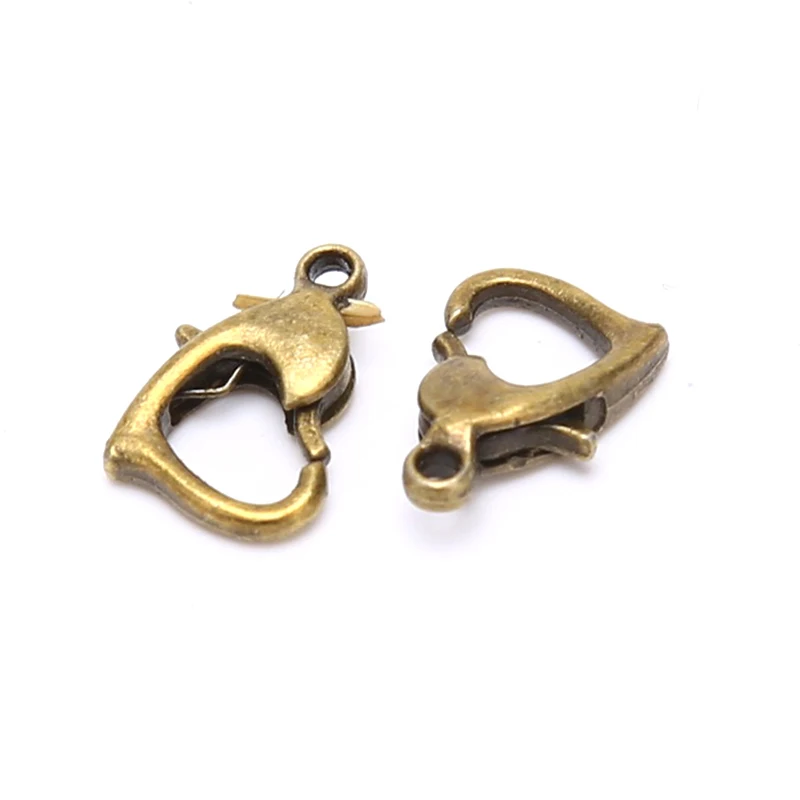 Классическая застежка-карабин в форме сердца для изготовления ювелирных изделий