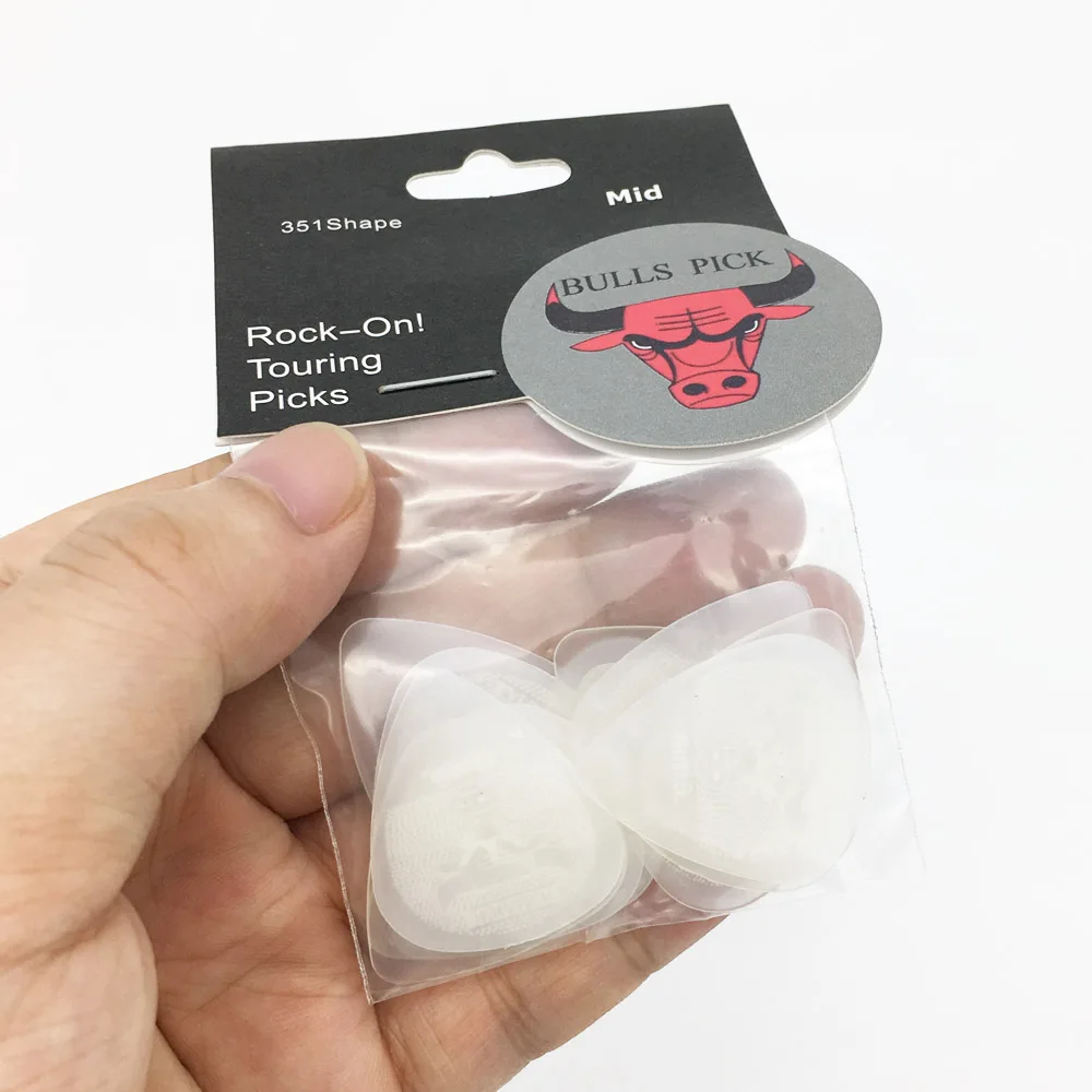 12 stücke bull kopf 073mm gitarre pick super durable nylon non slip design vermittler akustische elektrische guitarra picks free global shipping
