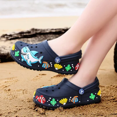 2020 летние сабо детская обувь мультяшная Акула для мальчиков и девочек Эва