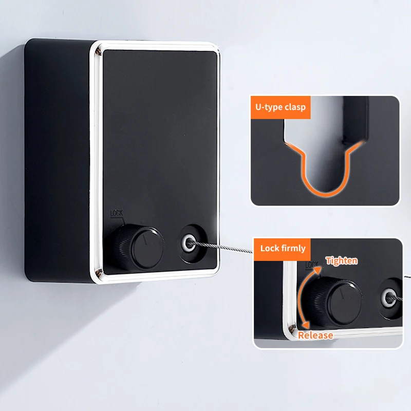 Выдвижная бельевая Вешалка 4 м, настенная уличная вешалка для стирки одежды и белья, невидимая сушилка для балкона