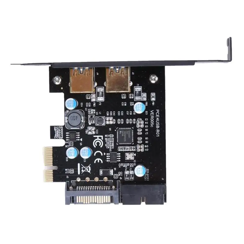 PCI-E USB 3 0 разъем SATA 19Pin питание с 2 портами плата PCI Express адаптер расширения