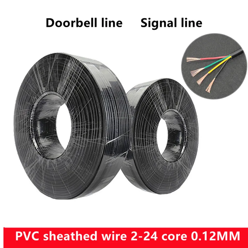 

Медный кабель, провод 26 AWG/0,12 мм² 2 3 4 5 6 8 10 ядер, контрольный провод из чистой меди, кабель RVV, провод с мягкой оболочкой из ПВХ