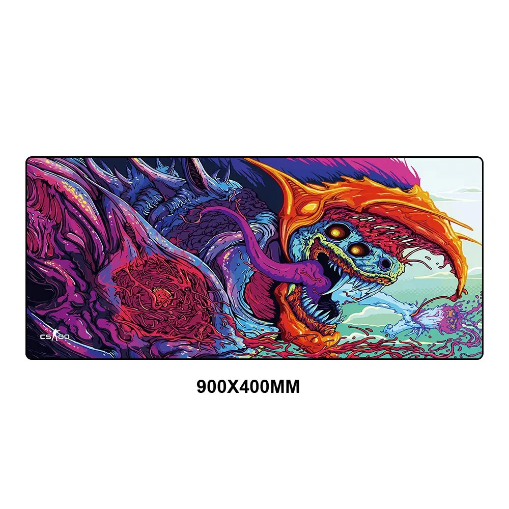 900x400MM Коврик для мыши CSGO большой коврик для мыши XL XXL резиновый противоскользящий Hyper Beast коврик для мыши коврики игровая мышь клавиатура CS GO скоростной коврик для мыши коврик - Цвет: 900x400MM