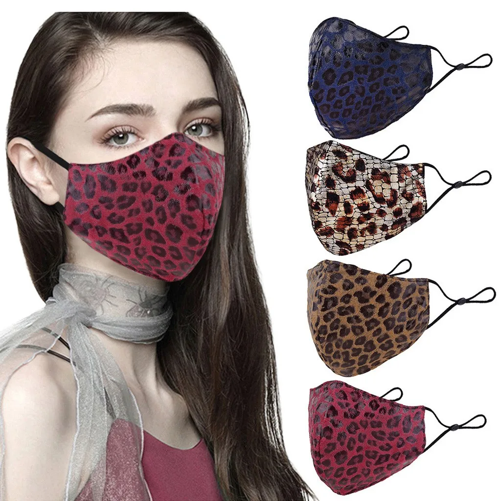 

PM2.5 Breathable Mask Leopard Print Fabric Mask Washabel Reusable Unisex Men Women masque de protection lavable maschere A50