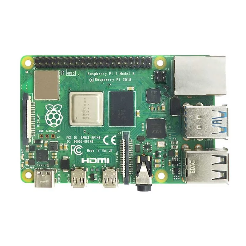 Плата Raspberry Pi 4 Model B в комплекте с алюминиевым чехлом радиатором переключателем