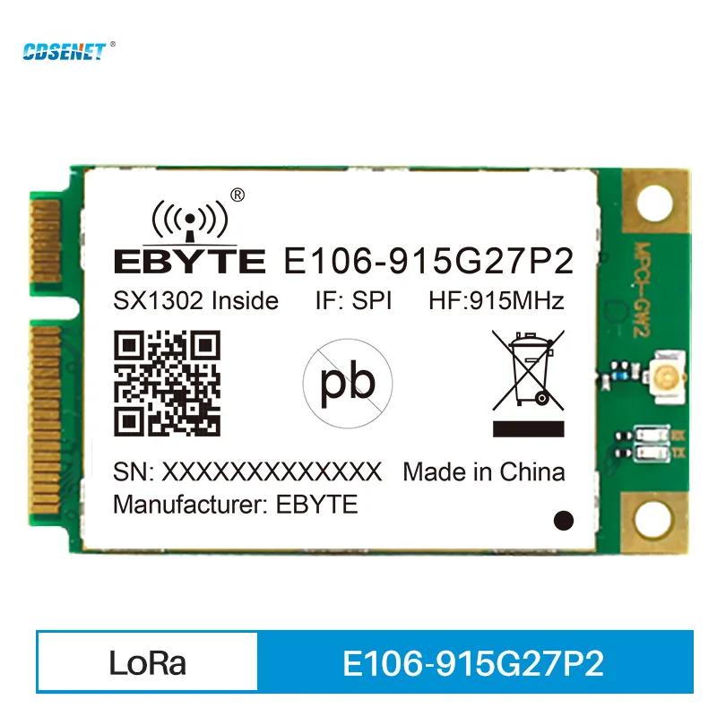

Модуль РЧ LoRa Gateway SX1302 915 МГц 27 дБм интерфейс PCI-e SPI с низким энергопотреблением