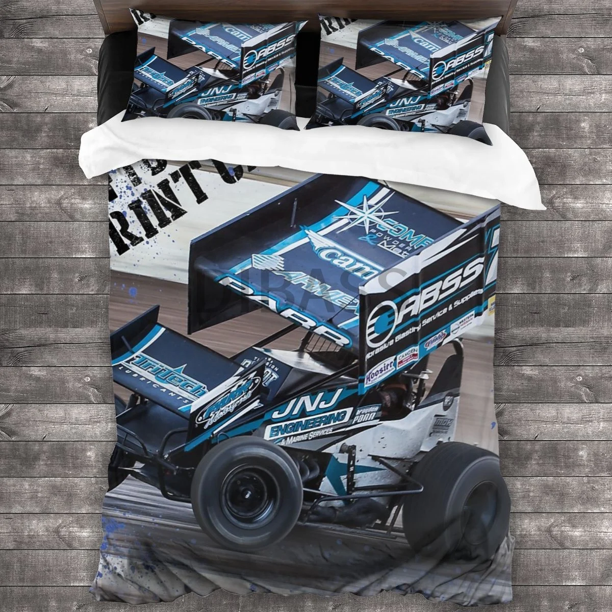 

Big 410 Sprint Car Comforter Set with 2 Pillowcases，Soft Microfiber Bedding Set Duvet Cover