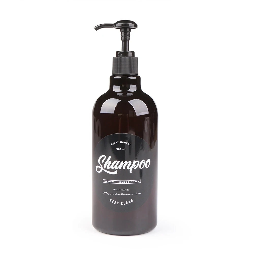 shampoo 500 мл бутылка для мытья тела шикарная Ванна пластиковый шампунь кондиционер для волос бутылки скандинавские коричневые бутылки для хранения жидкости - Цвет: shampoo