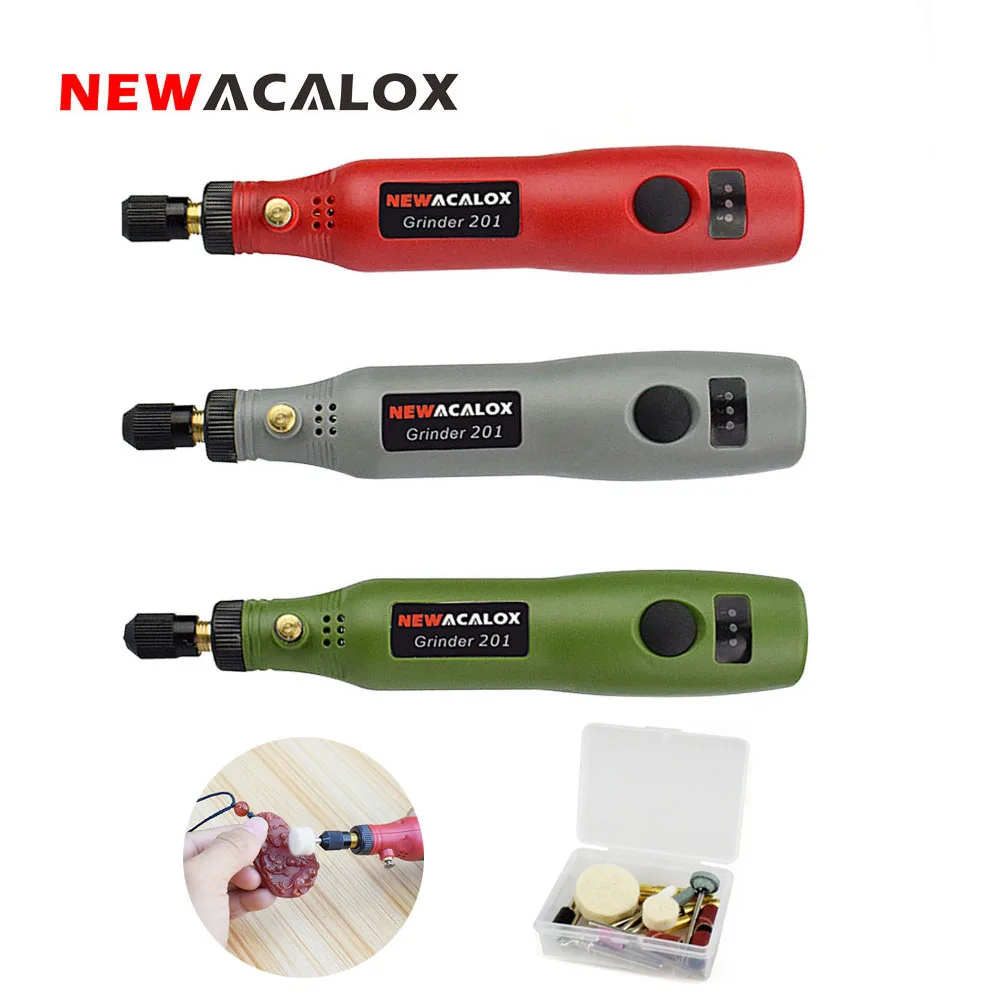 

NEWACALOX DC 5V 10W Mini DIY Wireless Grinder Set USB Charging Variable Speed Rotary Tools Wood Carving Pen for Milling Engraver