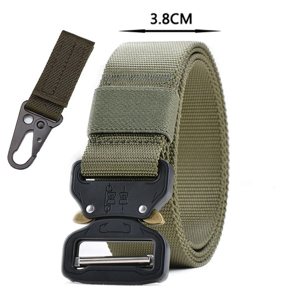 3.8cm blet and 1hook Военный тактический ремень армейский нейлоновый ремень с металлической пряжкой Для Мужчин Cinturon сверхмощный ремень для широкой талии охотничьи тренировочные аксессуары Cinto - Color: 3.8cm blet and 1hook