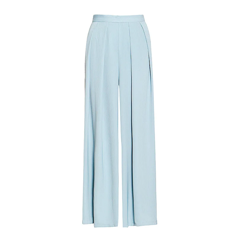 

Summer New Fashion Women's Design Sense High Waist Wide Leg Pants Loose Leisure Thin Drop Chiffon Straight Pants