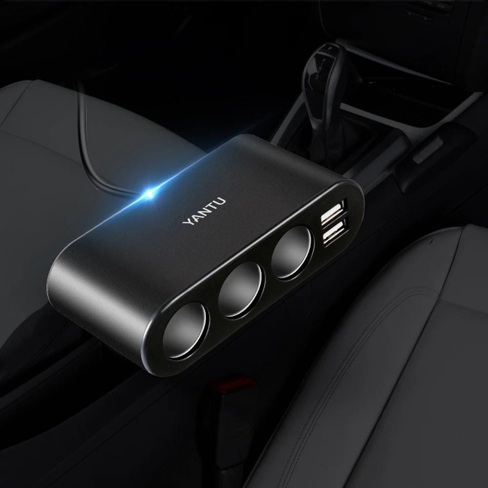 Двойной USB порт 3 Way Авто розетка для автомобильного прикуривателя Разветвитель зарядное устройство штекер Адаптер DC 5 В 1A+ 2.1A для всех телефонов и ПК Ipad Mp3