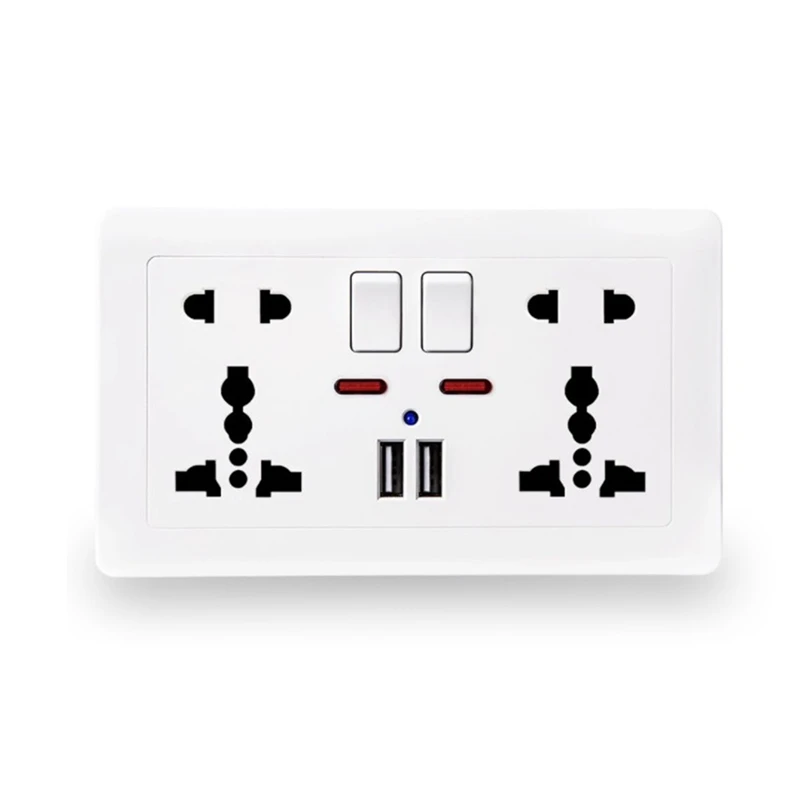 

Стандартная USB-розетка, встроенная панель, двойной USB-порт 110 А, переменный ток 250-в, настенная розетка с 5 отверстиями, штепсельная вилка станд...