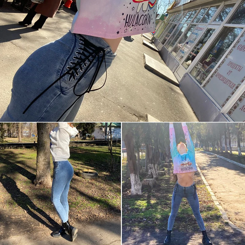 

NEW Women's Jeans Black Ripped Jeans For Women High Waist Trousers Elastic Denim Pants Women Fashion Stretch Pencil Pants