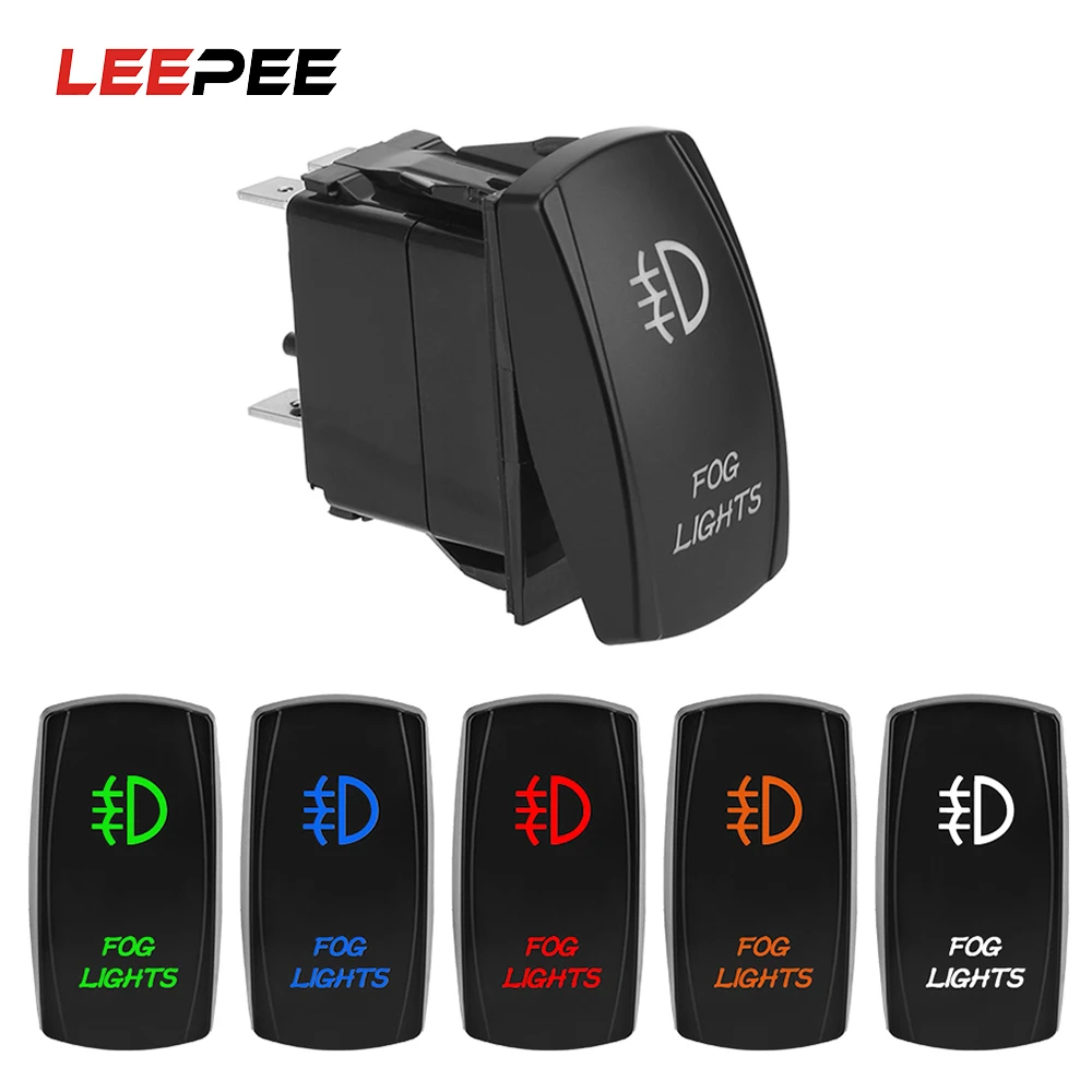 LEEPEE 5 Pin ВКЛ ВЫКЛ Автомобильный светодиодный кулисный переключатель туман