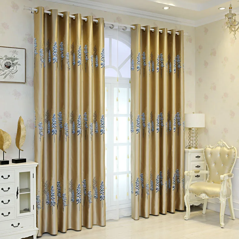 

High 2.8m Chinese Modern Style Blackout Window Pendant Curtains For Bedroom Living Room Luxury Window Valance