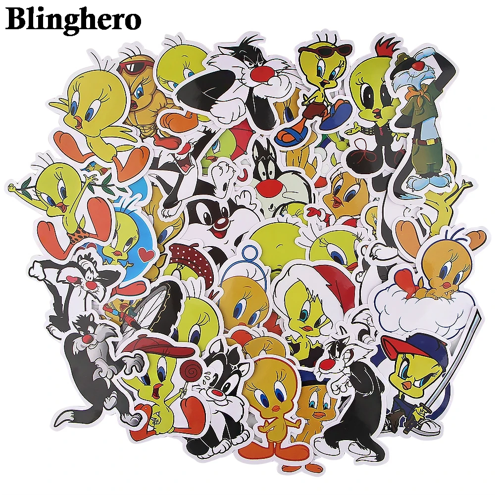 CA1458 40 шт./компл. Симпатичные наклейки с птицами и кошками для автомобиля Стайлинг