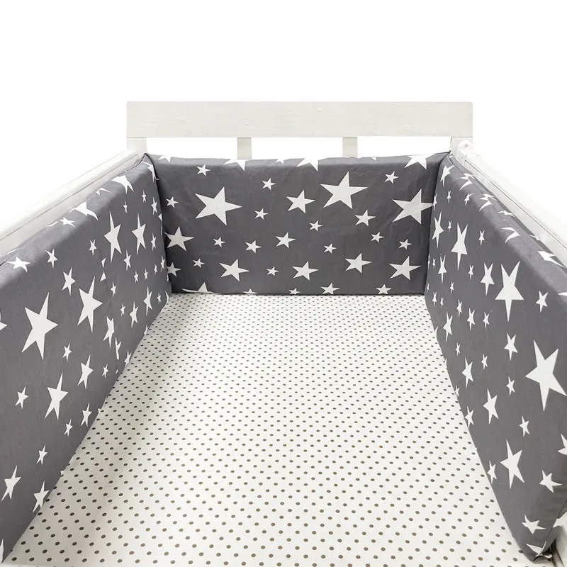

Детская кроватка в скандинавском стиле со звездами, утолщенная сплошная детская кроватка-бампер, детская кроватка со звездами, подушки для ...