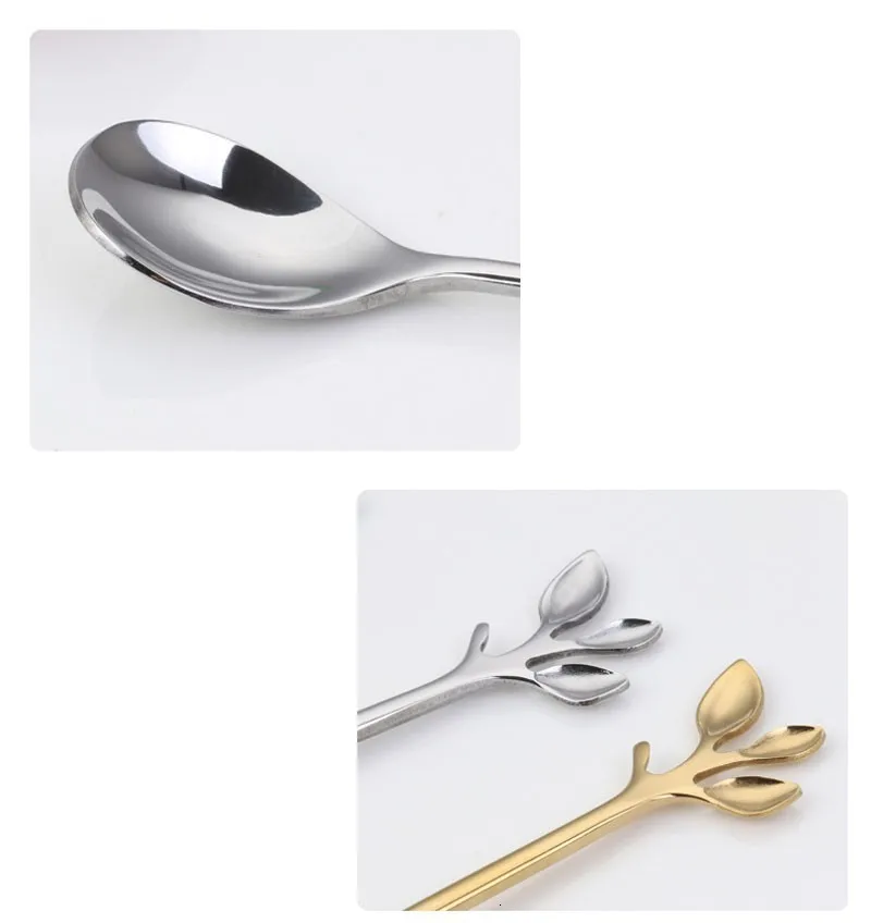 Винтажная Изысканная маленькая кофейная ложка в форме ветки столовые приборы