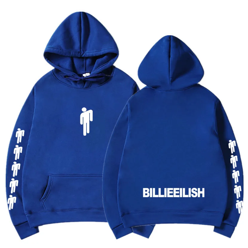 Новая горячая Billie Eilish Толстовка Мужская Черная хлопковая толстовка пара простая