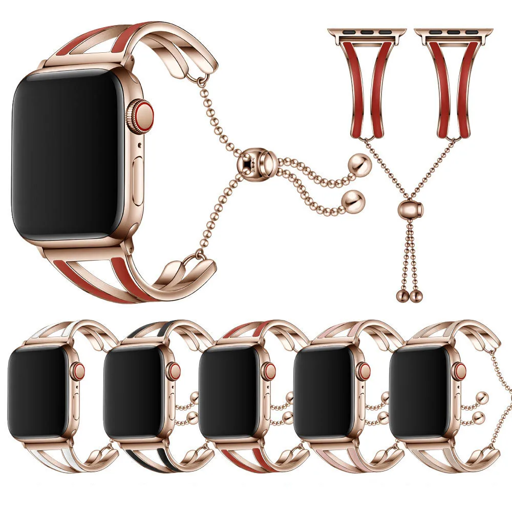 novo design feminino pulseira de luxo para apple assistir banda serie 5 4 3 2 1 senhoras