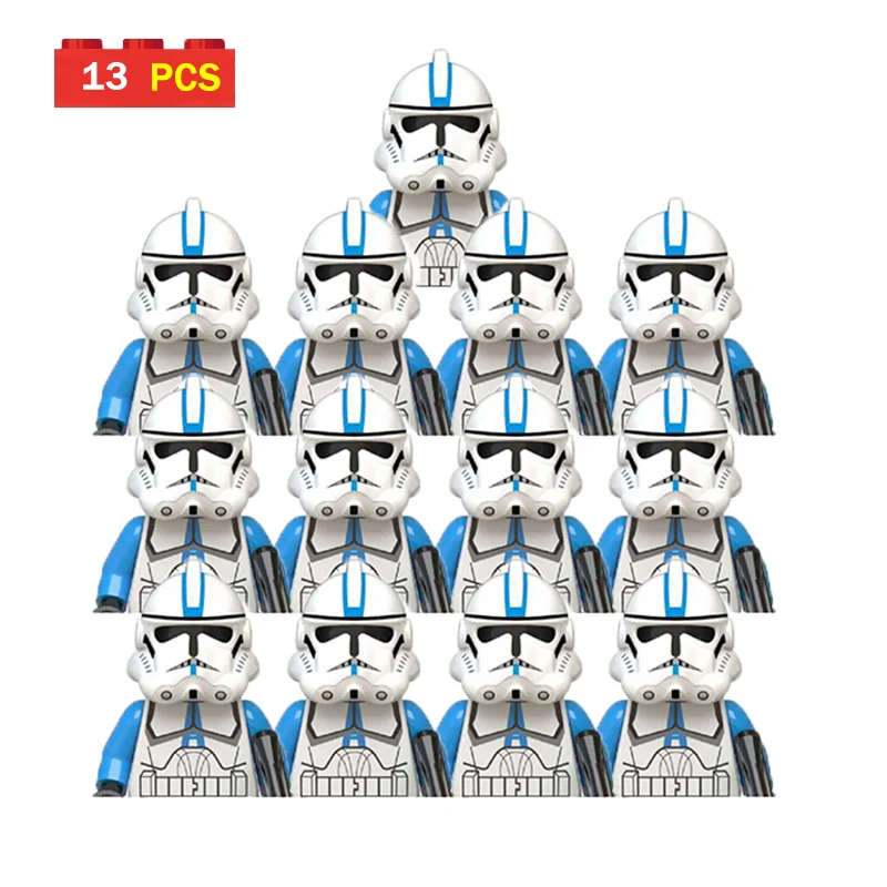 

13pcs/lot Clone Troopers Snowtroopers 501 Legion Building Blocks Bricks Star Model Figures Wars Toy Kashyyyk 41st Elite Corps