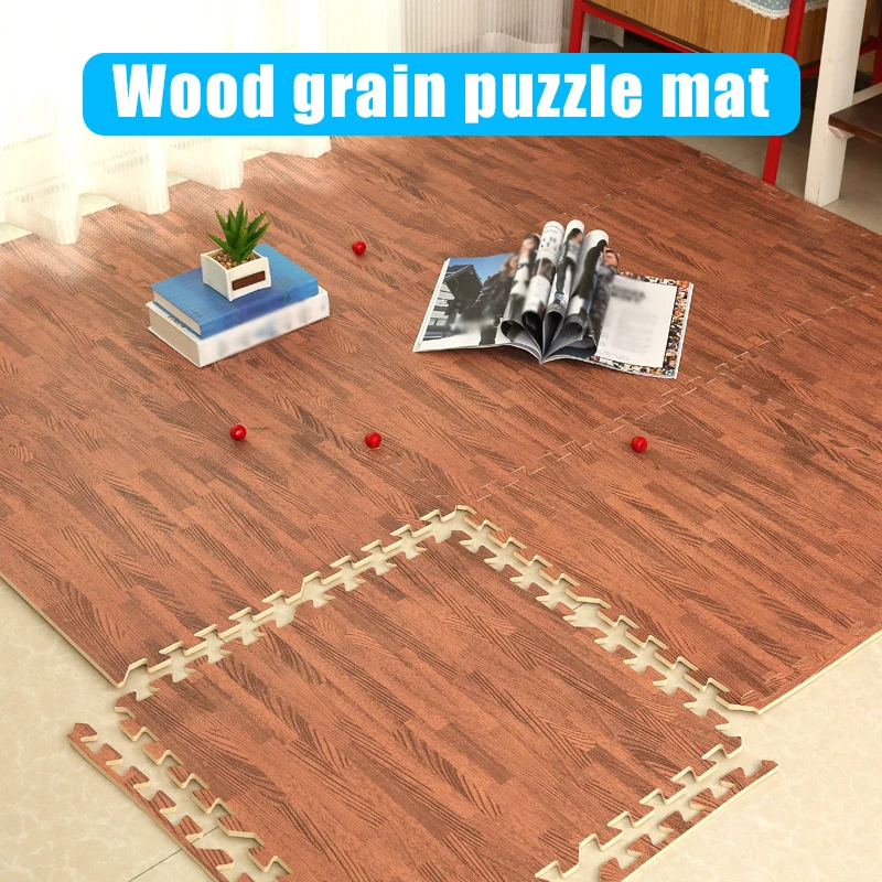 

Foam Play Puzzle Mats Wood Grain Soft Non-slip DIY Toy Floor Carpets Reduce Noise lpfk Mat Home Textile Home Garden New Hot 2021