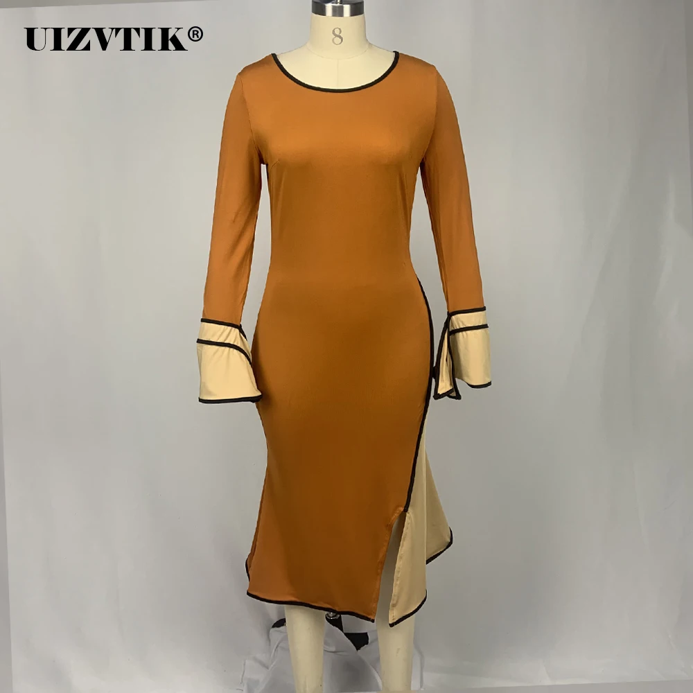 Осенне зимнее женское платье 2019 повседневные платья размера плюс облегающие с