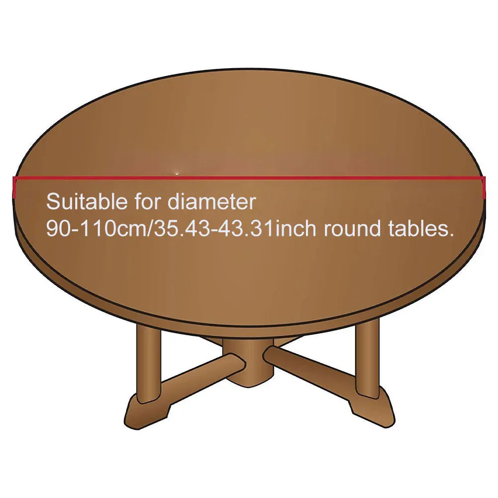 

Round Tablecloth Dining Table Cloths Tablecloth PVC Waterproof Flower Pattern Table Cover For Home Hotel Diameter Table