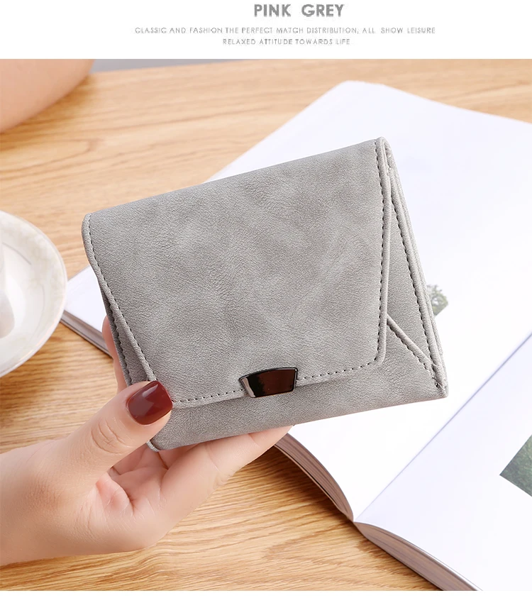 

60223 luxury new European and American fashion wallet women short multi-function buckle mobile phone bag card bag