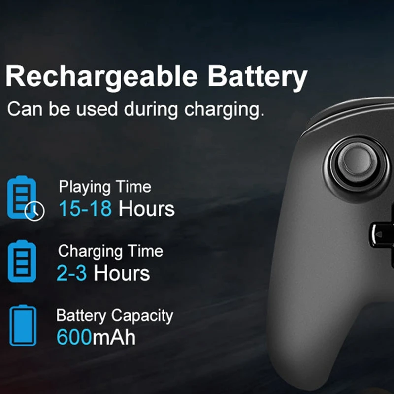 

Controller Wireless Bluetooth Gamepad with Six-Axis Turbo Vibration for NS Switch/Switch Lite/Windows/Android